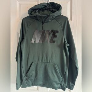 Nike Dri Fit Pullover Sweatshirt Hoodie High Neck Spell Out Green Mens Size Sm